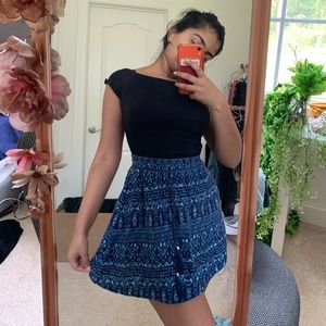 H&M Blue Geometric Print Skirt